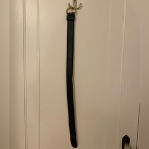 Coach Black Leather Belt with Gold-Tone Buckle